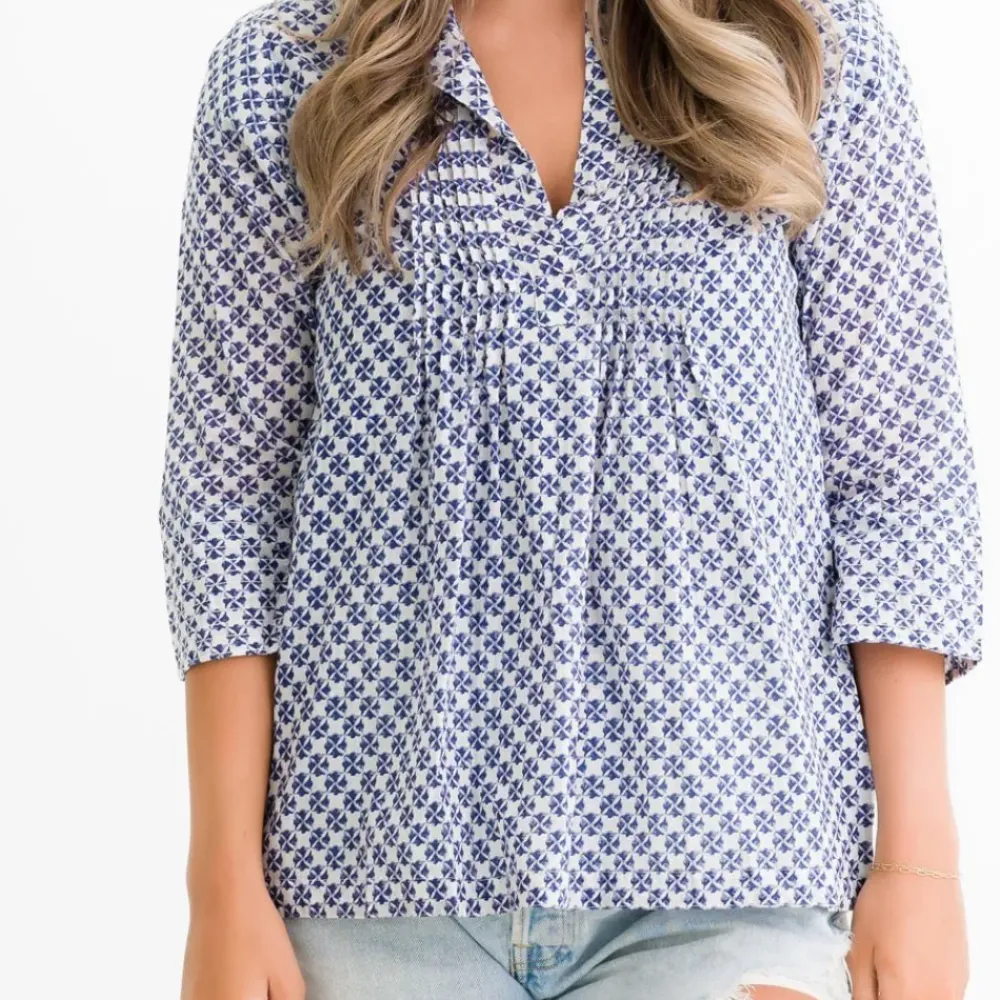 Pomegranate Inc Royal Clover Pintuck Blouse Clearance