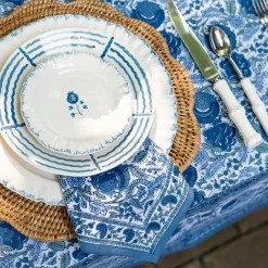 Pomegranate Inc Ruffled Cobalt Blue Dinner Plate | Set of 2