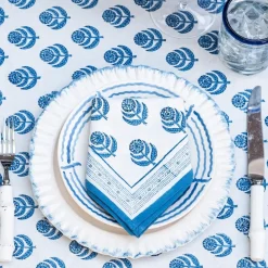 Pomegranate Inc Ruffled Cobalt Blue Dinner Plate | Set of 2