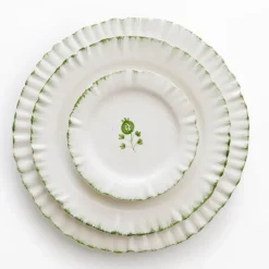 Pomegranate Inc Ruffled Green Appetizer Plate | Set of 4 Discount
