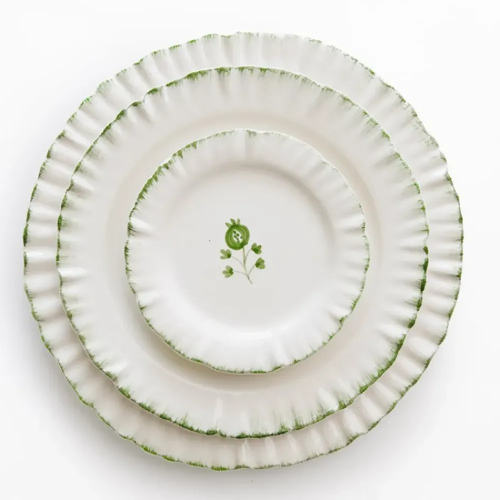 Pomegranate Inc Ruffled Green Appetizer Plate | Set of 4 Discount