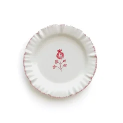 Pomegranate Inc Ruffled Rose Appetizer Plate | Set of 4 New