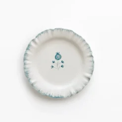 Pomegranate Inc Ruffled Teal Appetizer Plate | Set of 4 Sale