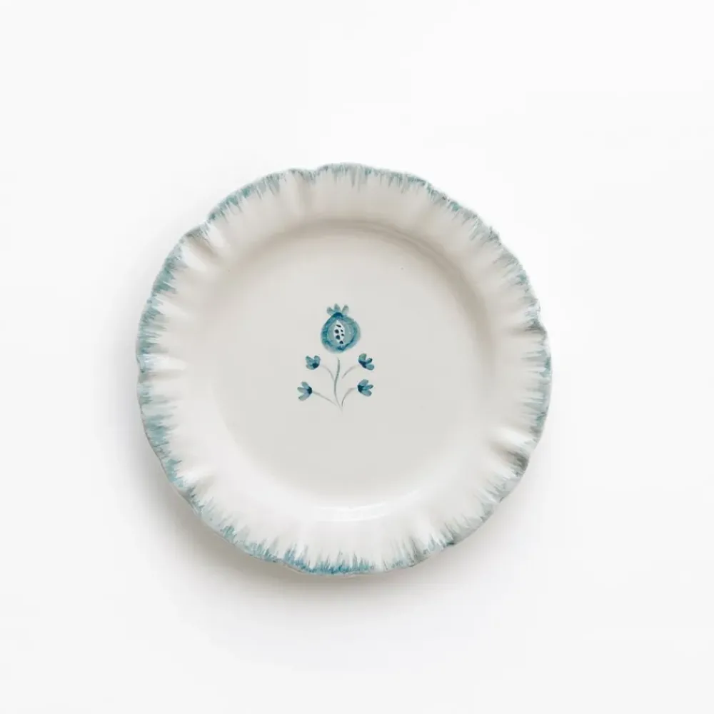 Pomegranate Inc Ruffled Teal Appetizer Plate | Set of 4 Sale