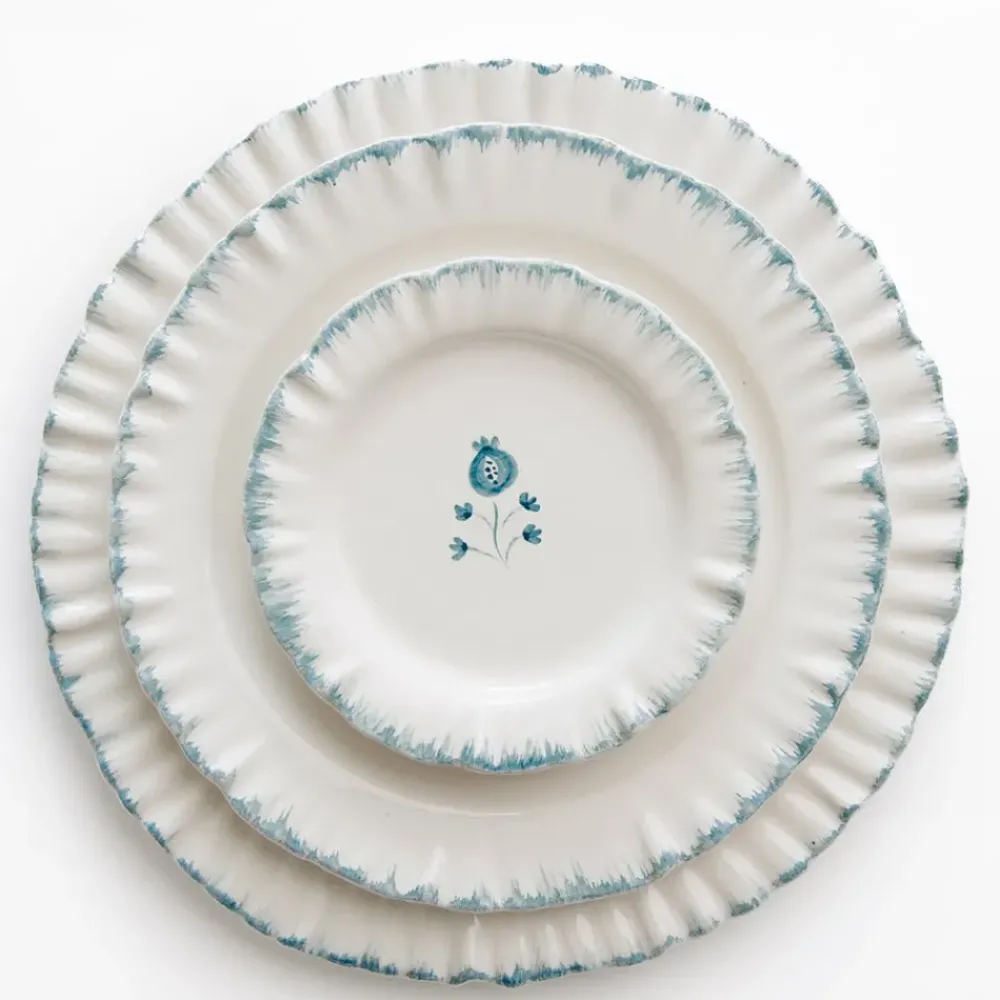 Pomegranate Inc Ruffled Teal Appetizer Plate | Set of 4 Sale
