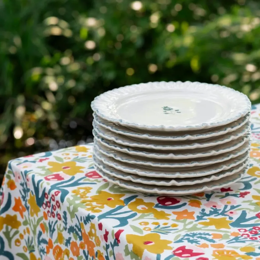 Pomegranate Inc Ruffled Teal Dinner Plate | Set of 2 Hot