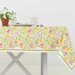 Pomegranate Inc 70s Flower Tablecloth New