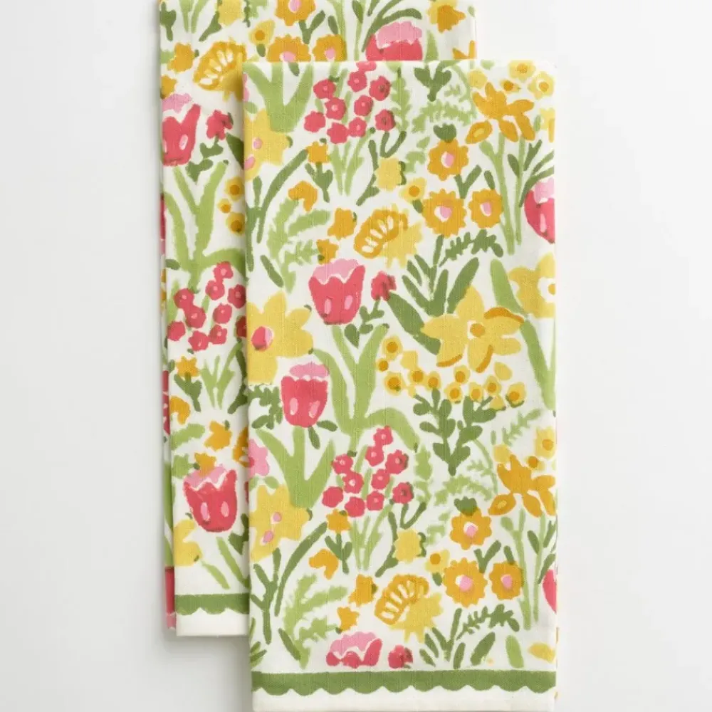 Pomegranate Inc 70s Flower Tea Towels Outlet