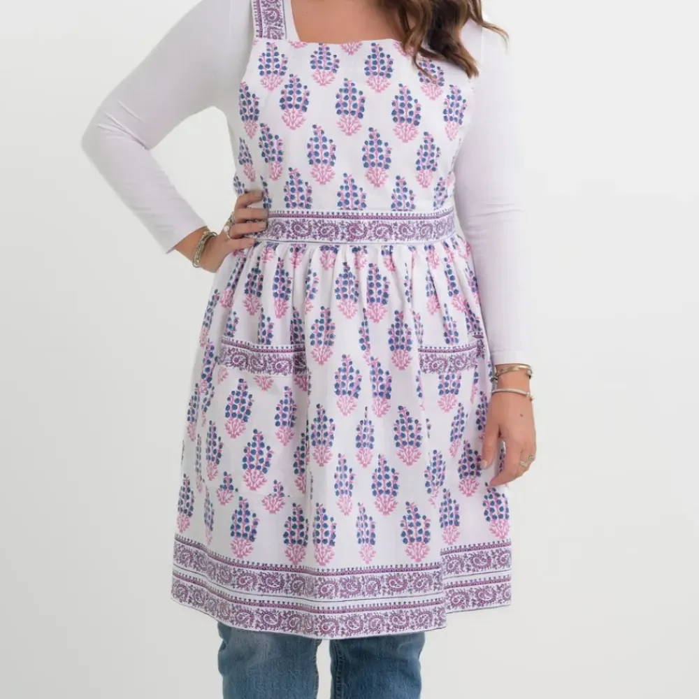 Pomegranate Inc Sagar Blue & Magenta Apron Best