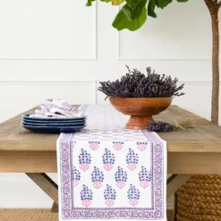 Pomegranate Inc Sagar Blue & Magenta Table Runner Clearance