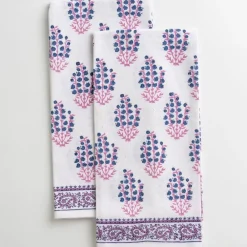 Pomegranate Inc Sagar Blue & Magenta Tea Towels Clearance