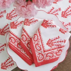 Pomegranate Inc Sagar Red & Pink Napkin | Set of 4 Hot