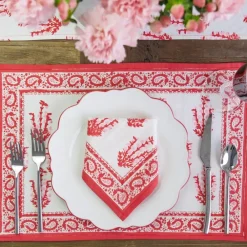 Pomegranate Inc Sagar Red & Pink Placemat | Set of 4 New