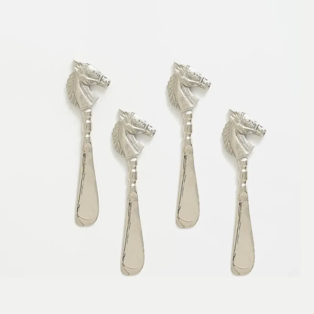 Pomegranate Inc Silver Horse Cheese Knives | Set of 4 New
