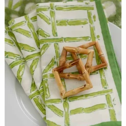 Pomegranate Inc Square Bamboo Napkin Rings | Set of 4 Online