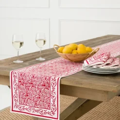Pomegranate Inc Tapestry Deep Red Table Runner Clearance