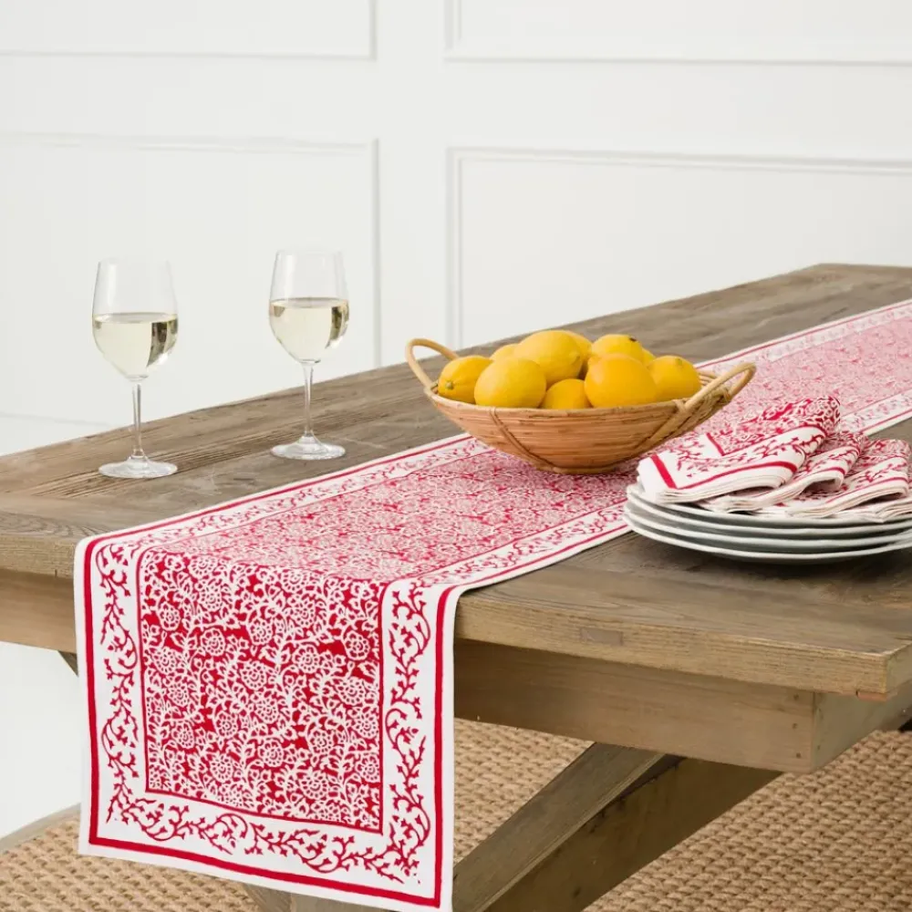 Pomegranate Inc Tapestry Deep Red Table Runner Clearance