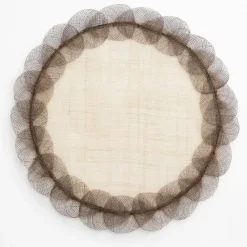 Pomegranate Inc Taupe Poplar Leaf Rice Paper Placemat | Set of 4