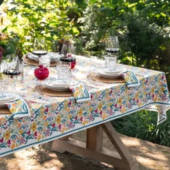 Pomegranate Inc Teal Garden Tablecloth Hot