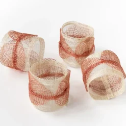 Pomegranate Inc Terracotta Poplar Leaf Napkin Rings | Set of 4 Discount