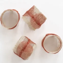 Pomegranate Inc Terracotta Poplar Leaf Napkin Rings | Set of 4 Discount