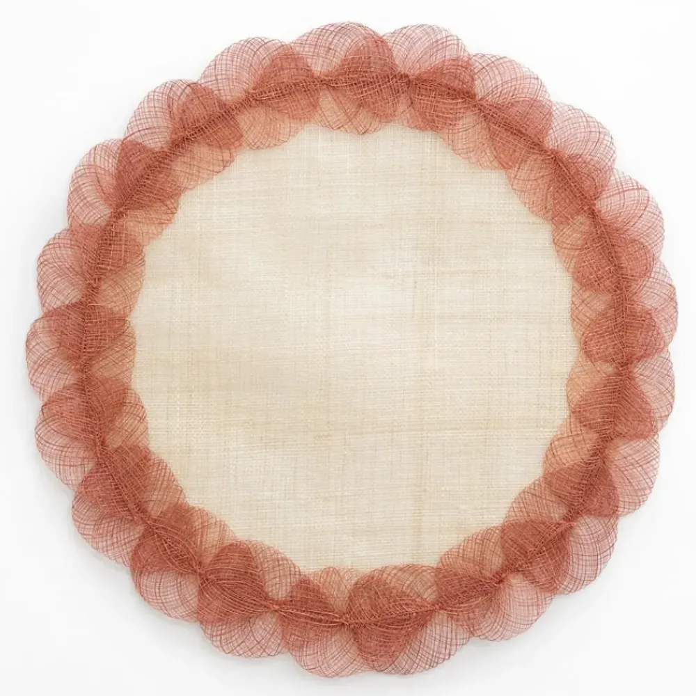 Pomegranate Inc Terracotta Poplar Leaf Rice Paper Placemat | Set of 4 Hot