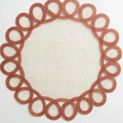 Pomegranate Inc Terracotta Woven Doodles Placemat | Set of 4