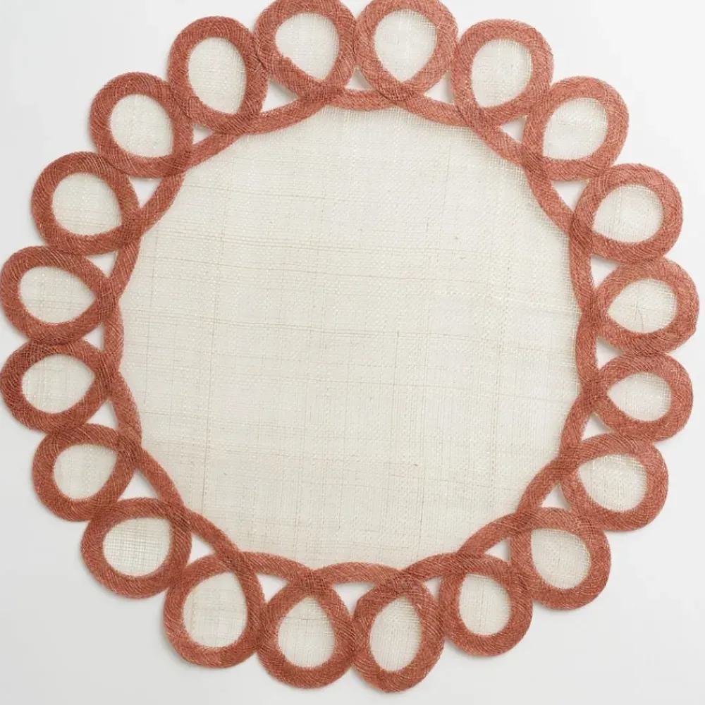 Pomegranate Inc Terracotta Woven Doodles Placemat | Set of 4