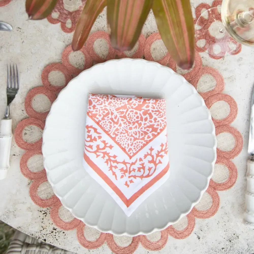 Pomegranate Inc Terracotta Woven Doodles Placemat | Set of 4