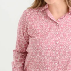 Pomegranate Inc Tulip Sundial Mauveglow Button Down Blouse New