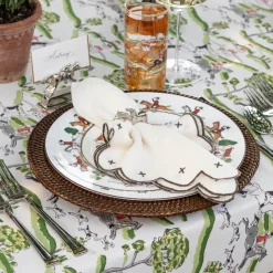 Pomegranate Inc Twig & Bud Brown Embroidered Linen Napkin | Set of 4 Best