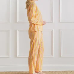 Pomegranate Inc Watercolor Orange Stripe Pajama Set Best