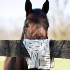 Pomegranate Inc White Linen Snaffle & Buckle Fingertip Towels Clearance