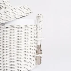 Pomegranate Inc White Wicker Lidded Ice Bucket Discount