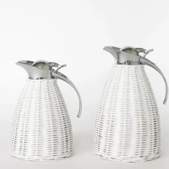 Pomegranate Inc White Wicker Thermos Sale