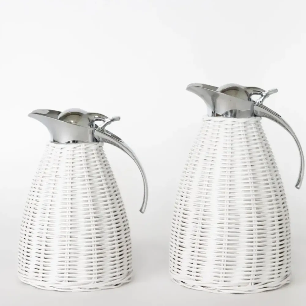 Pomegranate Inc White Wicker Thermos Sale