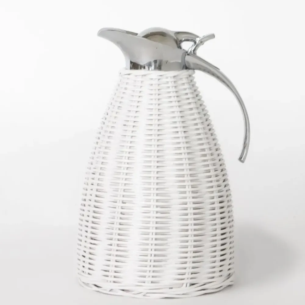 Pomegranate Inc White Wicker Thermos Sale