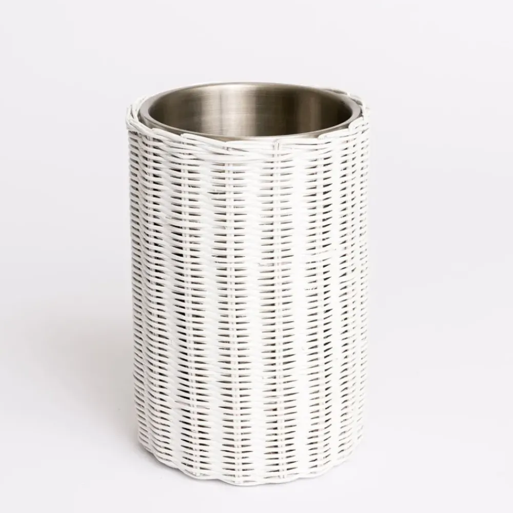 Pomegranate Inc White Wicker Wine Cooler Discount