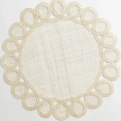 Pomegranate Inc Woven Doodles Placemat in Bone | Set of 4 New
