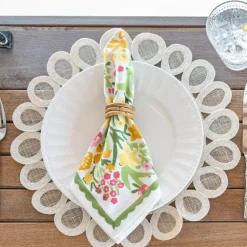 Pomegranate Inc Woven Doodles Placemat in Bone | Set of 4 New