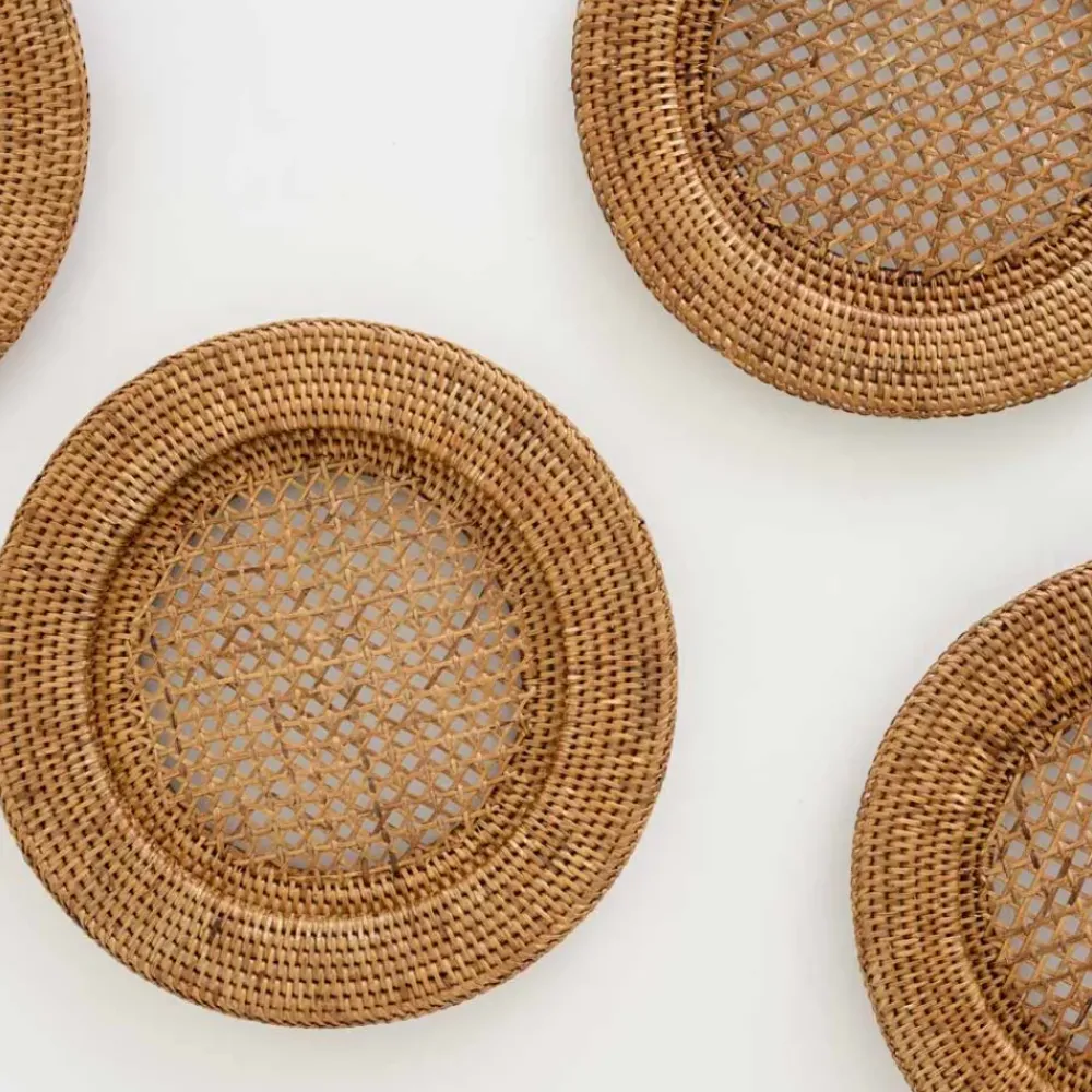Pomegranate Inc Woven honey rattan charger Sale