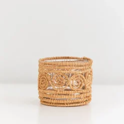 Pomegranate Inc Woven Natural Candle Holder / Vase Small Outlet