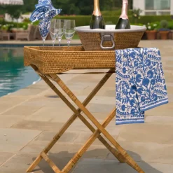 Pomegranate Inc Woven Rattan Butler Tray Hot