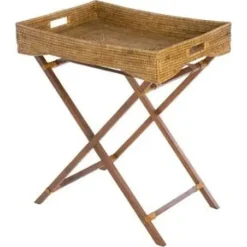 Pomegranate Inc Woven Rattan Butler Tray Hot