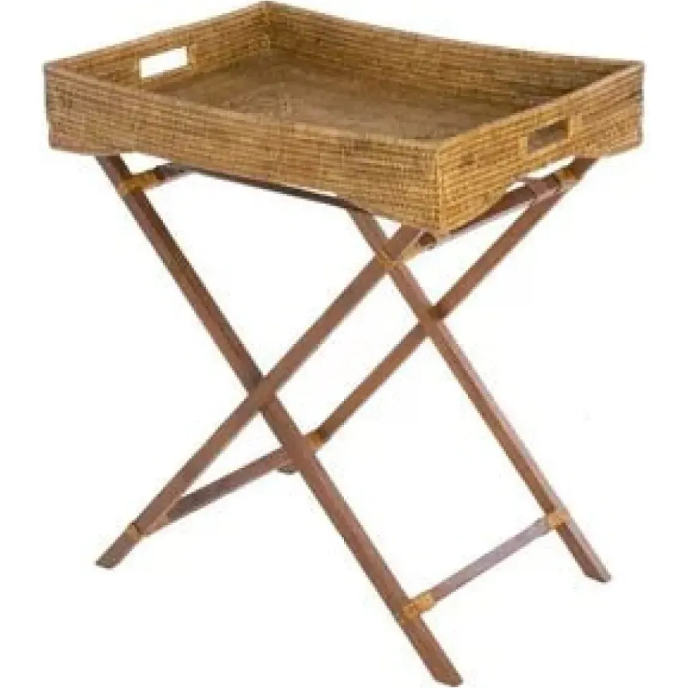 Pomegranate Inc Woven Rattan Butler Tray Hot