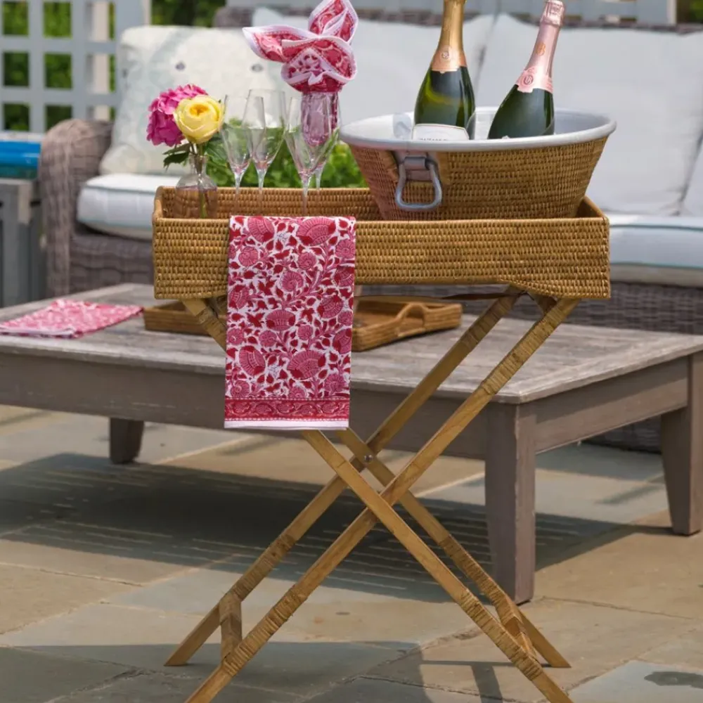 Pomegranate Inc Woven Rattan Butler Tray Hot