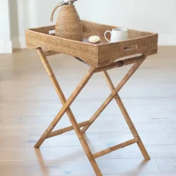 Pomegranate Inc Woven Rattan Butler Tray Hot