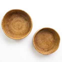 Pomegranate Inc Woven Rattan Scalloped Bowl Outlet