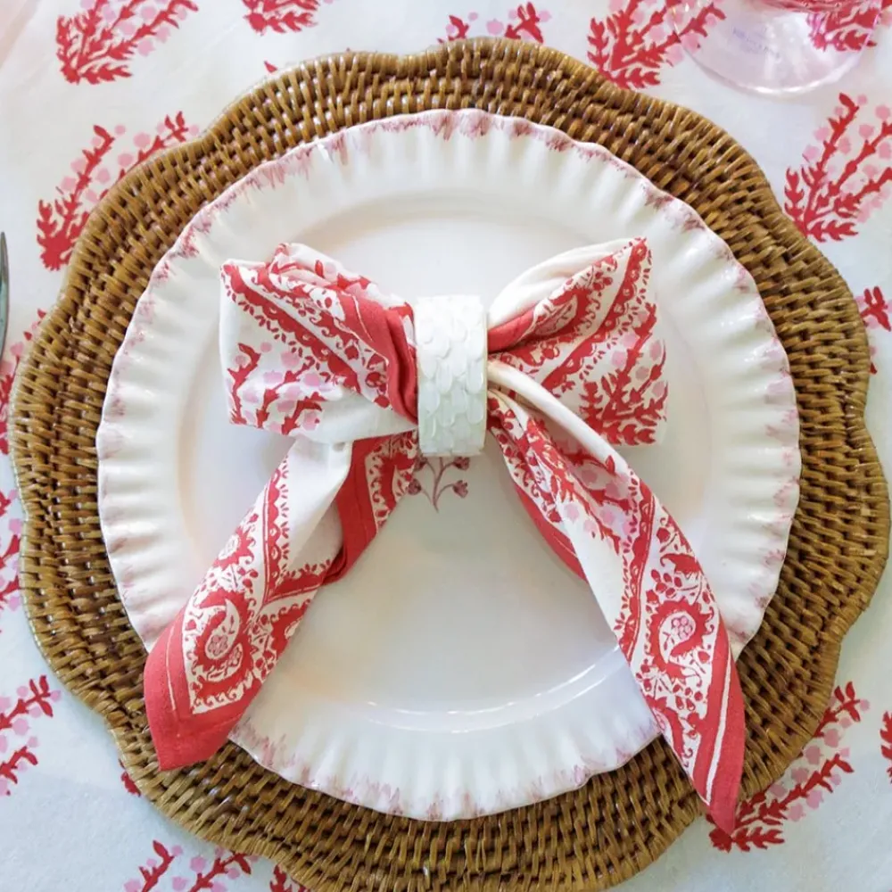 Pomegranate Inc Woven Rattan Scalloped Placemats | Set of 4 Sale