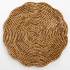 Pomegranate Inc Woven Rattan Scalloped Placemats | Set of 4 Sale